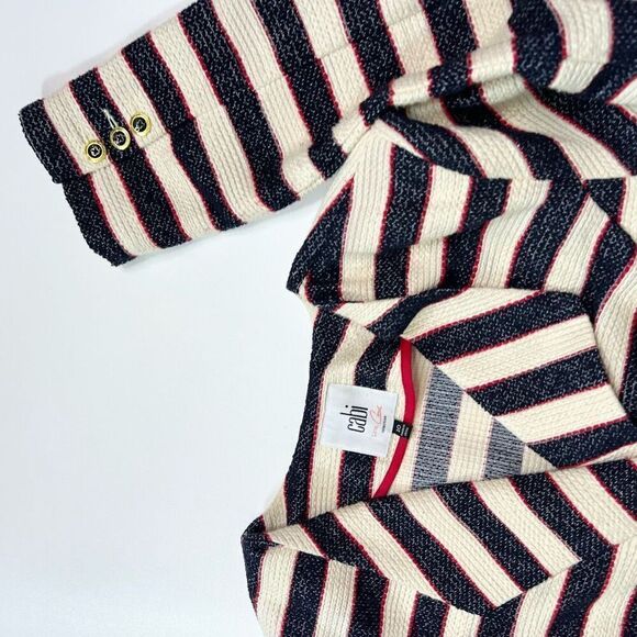 Cabi Love Jacket Blazer Women 10 Carol Collection Striped Cruise Double Breasted - Picture 4 of 10